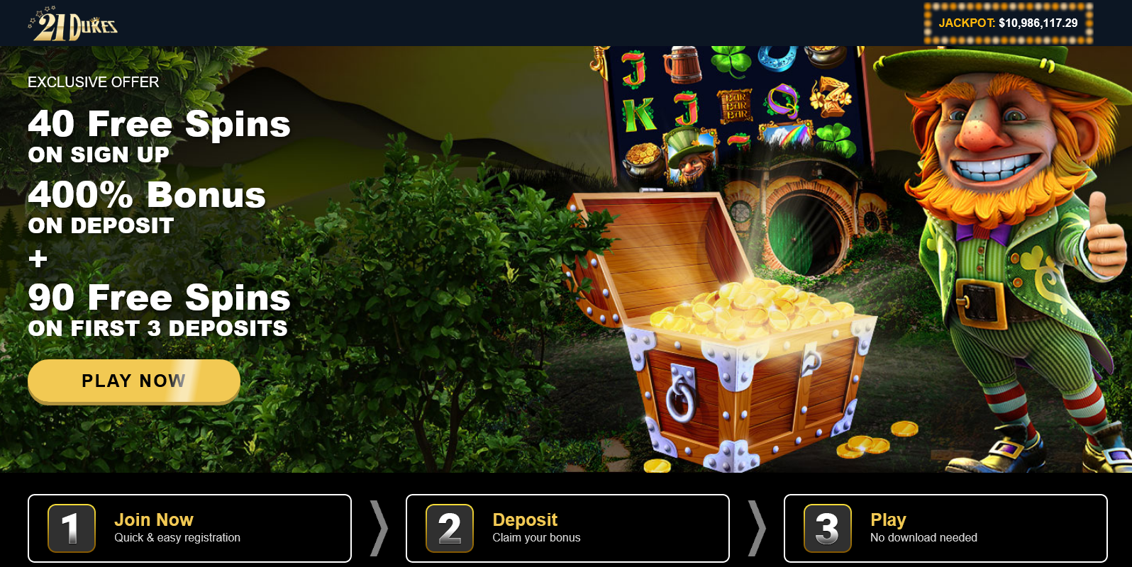 40 Free
                                  Spins ON SIGN UP 400% Bonus ON
                                  DEPOSIT