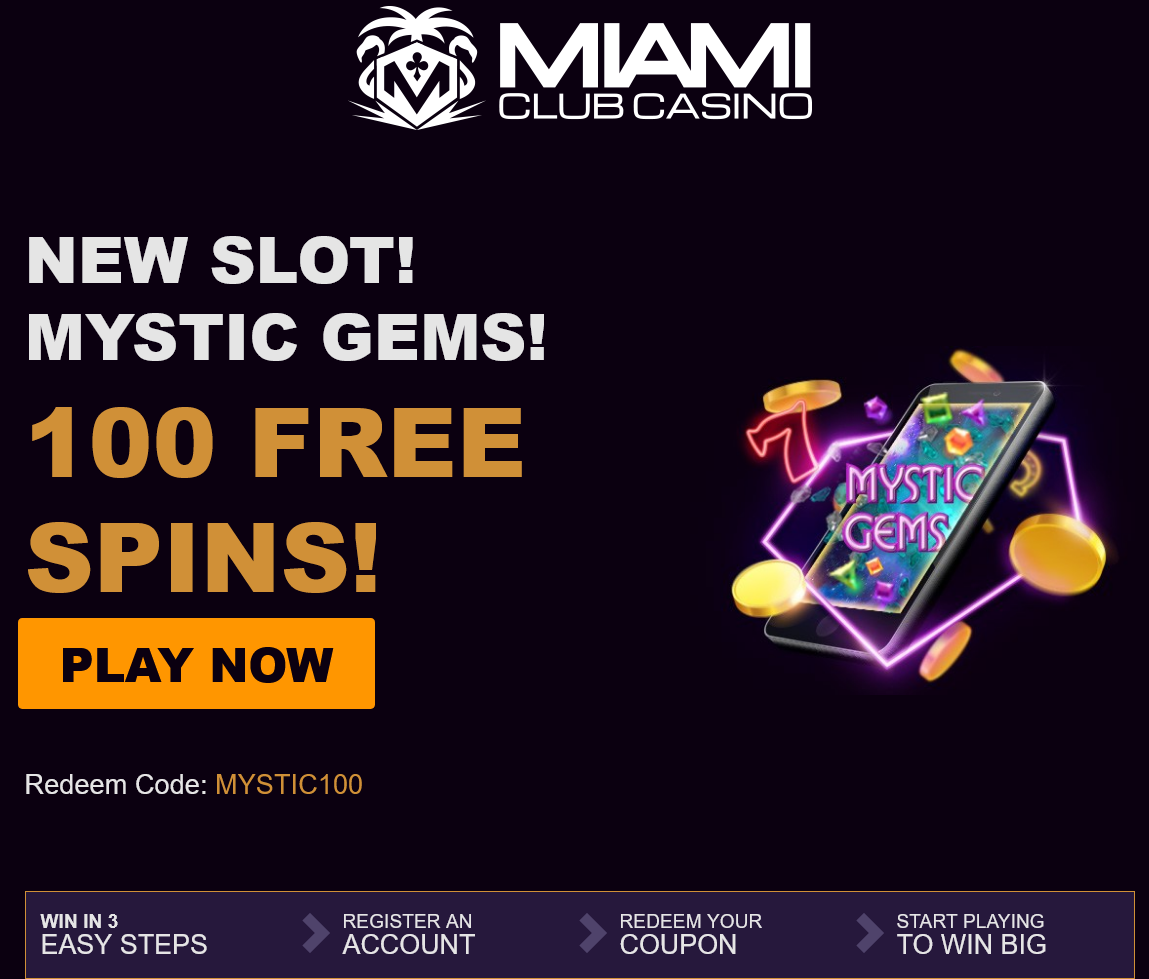 New slot! Mystic Gems! 100 Free Spins! Play Now  Redeem