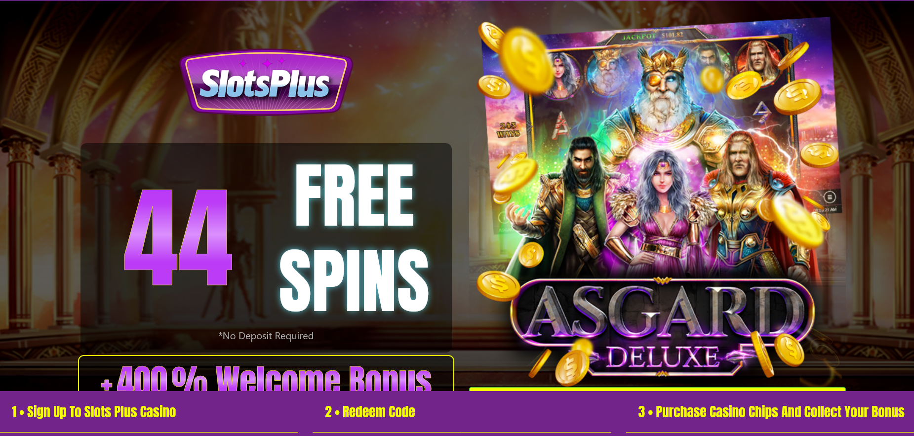 400%
                                WELCOME BONUS + 44 FREE SPINS